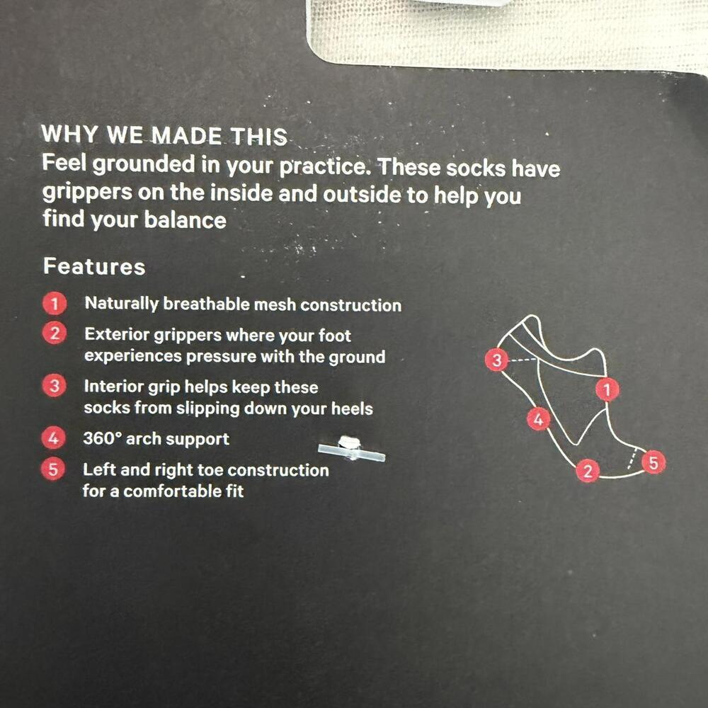 NWT Lululemon Find Your Balance Studio Tab Sock Black XL - Picture 7 of 8